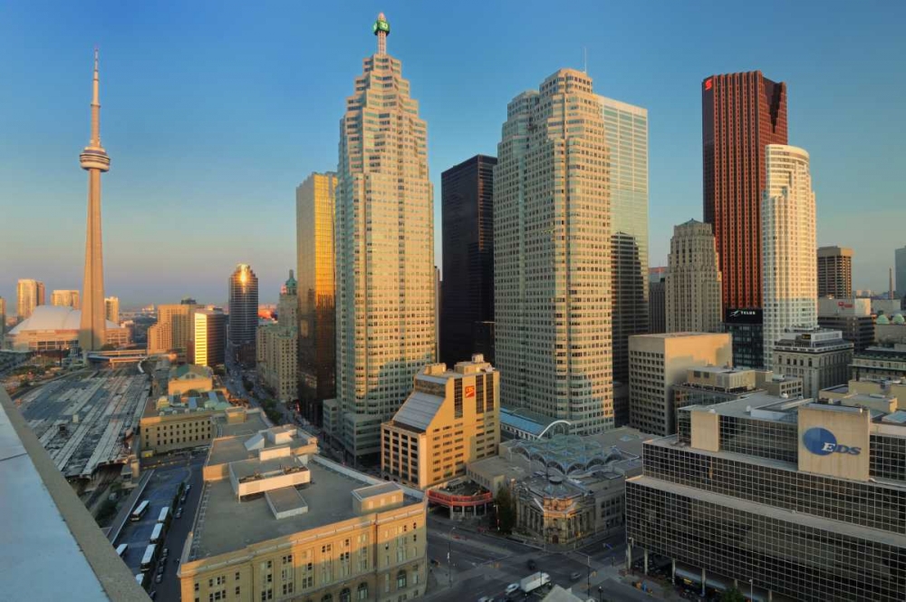 Toronto City at dusk with CN Tower